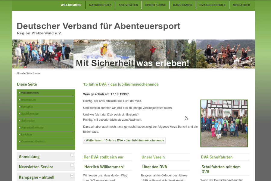 Zum Vergrößern anklicken! DVA-Homepage 2015